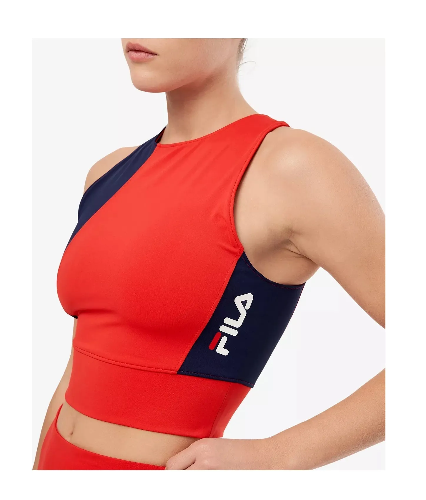 Fila Women's Millie Colorblocked Racerback Tank (Red/Navy, XL)