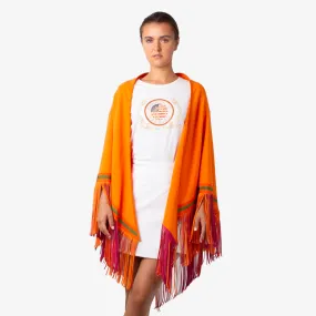 Fringe Triangle Stole "ANNA Orange"