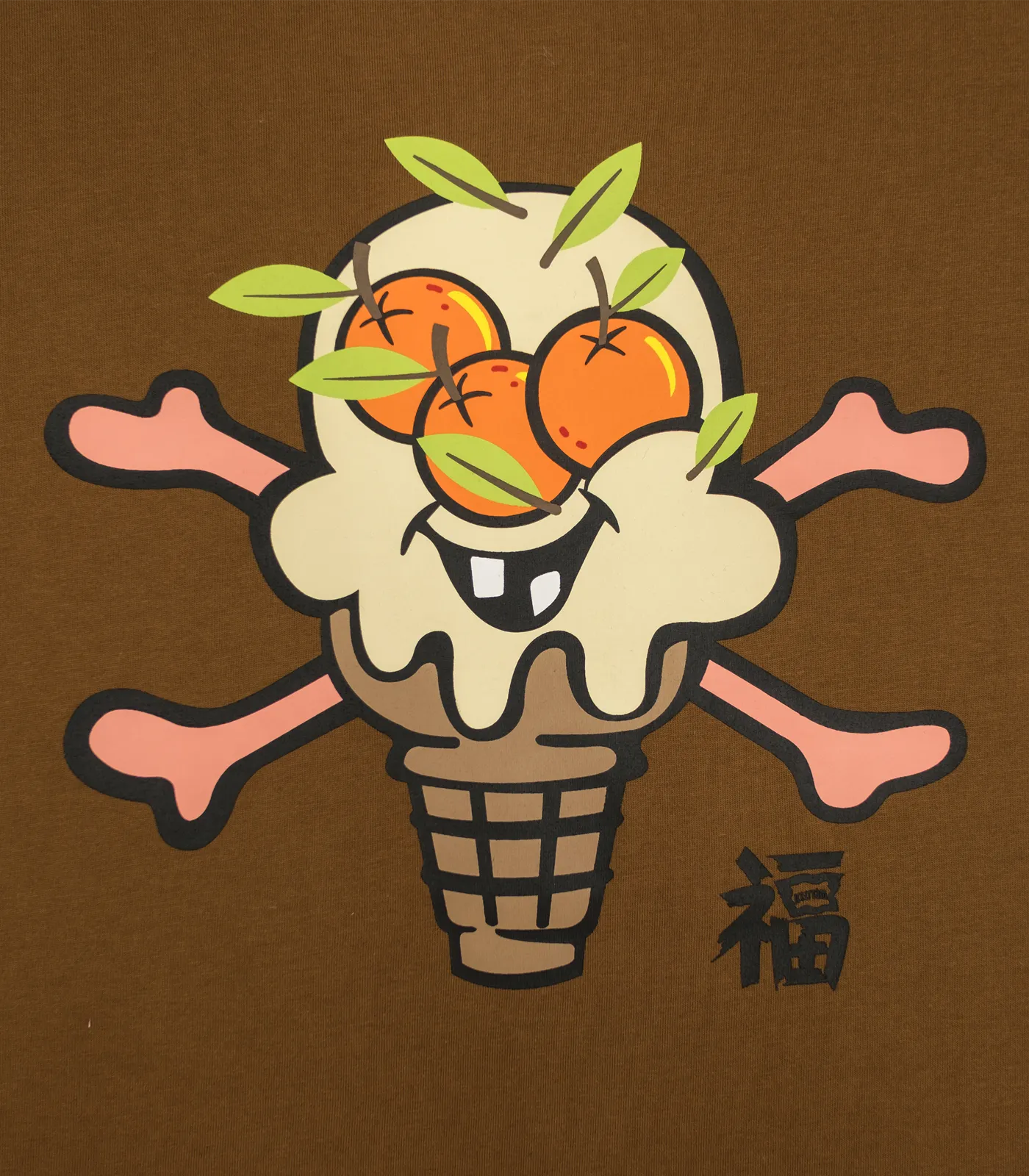 FRUITFUL ICECREAM TEE - BROWN