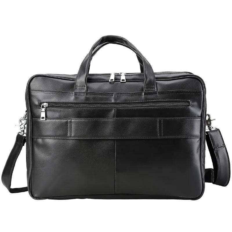 Full Grain Leather Business Briefcase Men Laptop Tote Bag Shoulder Messenger Bags