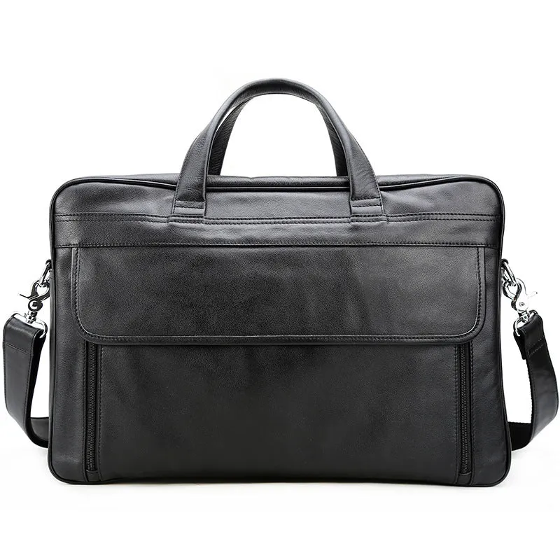 Full Grain Leather Business Briefcase Men Laptop Tote Bag Shoulder Messenger Bags