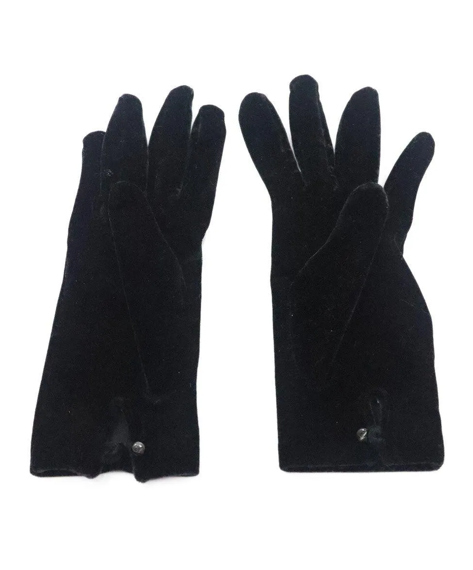 Giorgio Armani Black Velvet Gloves sz 6.5