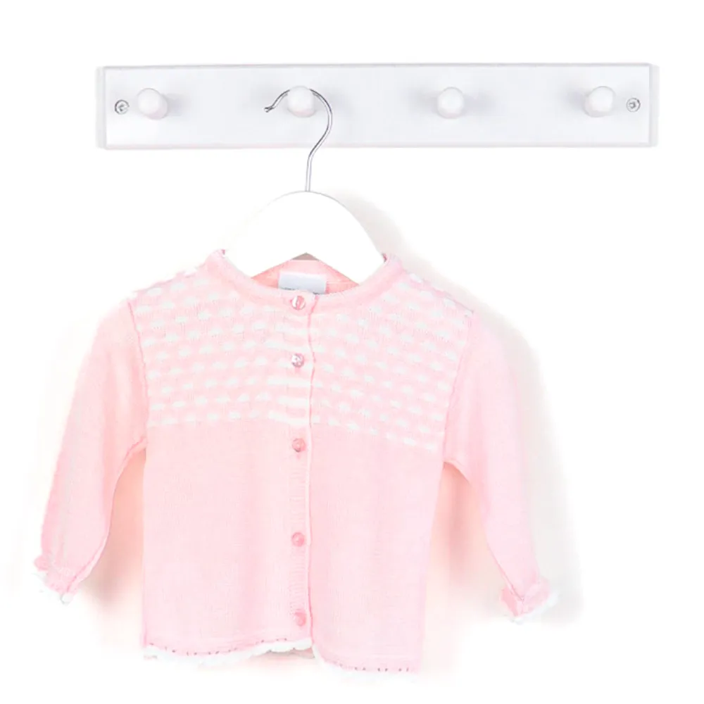 Girls Pink Dash Knitted Cardigan