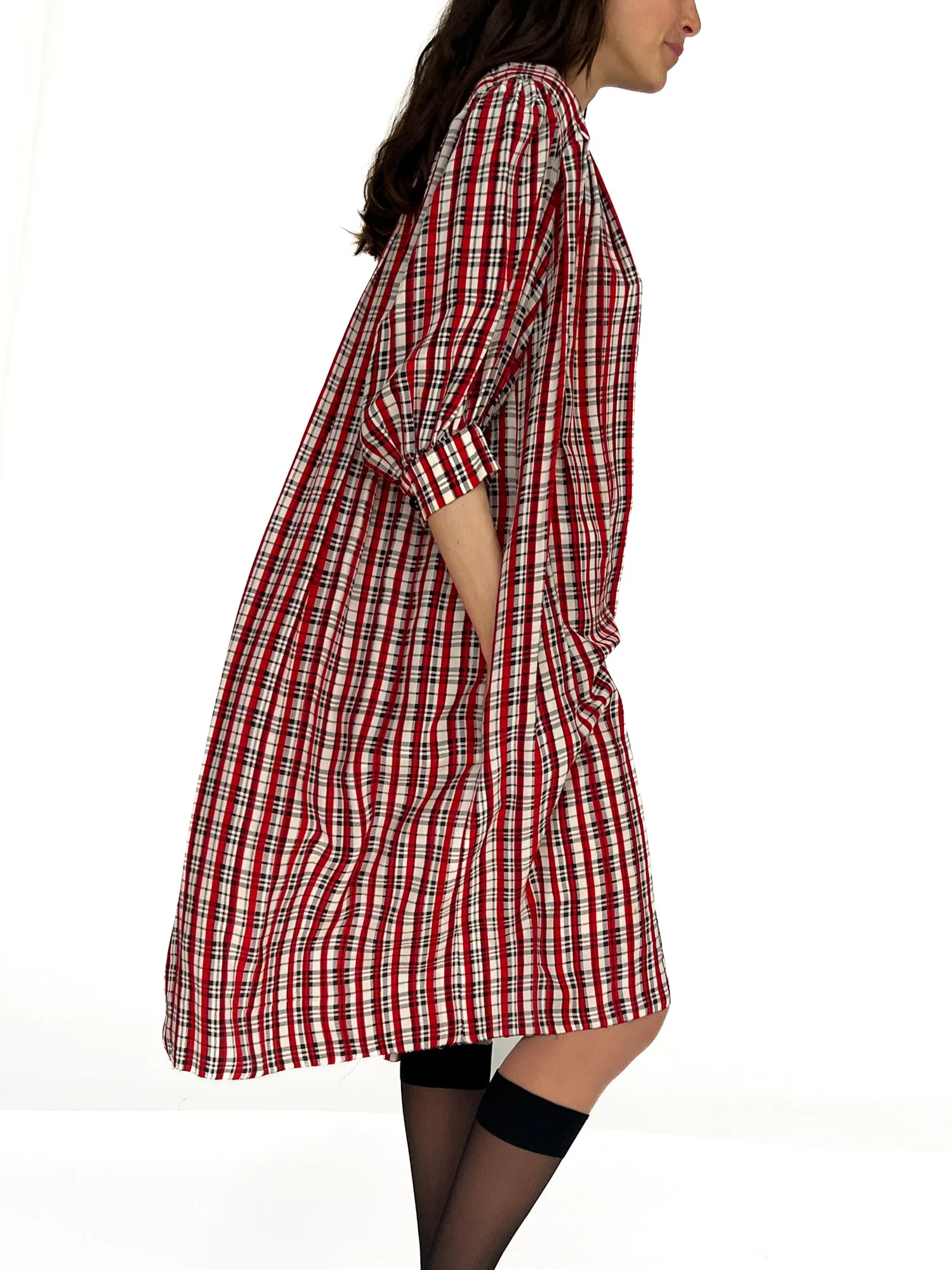 Givenchy Plaid Silk Voluminous Dress (L)