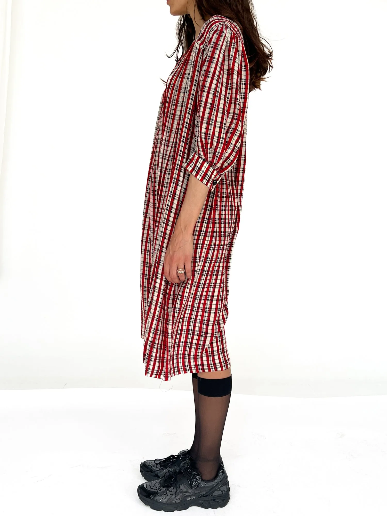 Givenchy Plaid Silk Voluminous Dress (L)