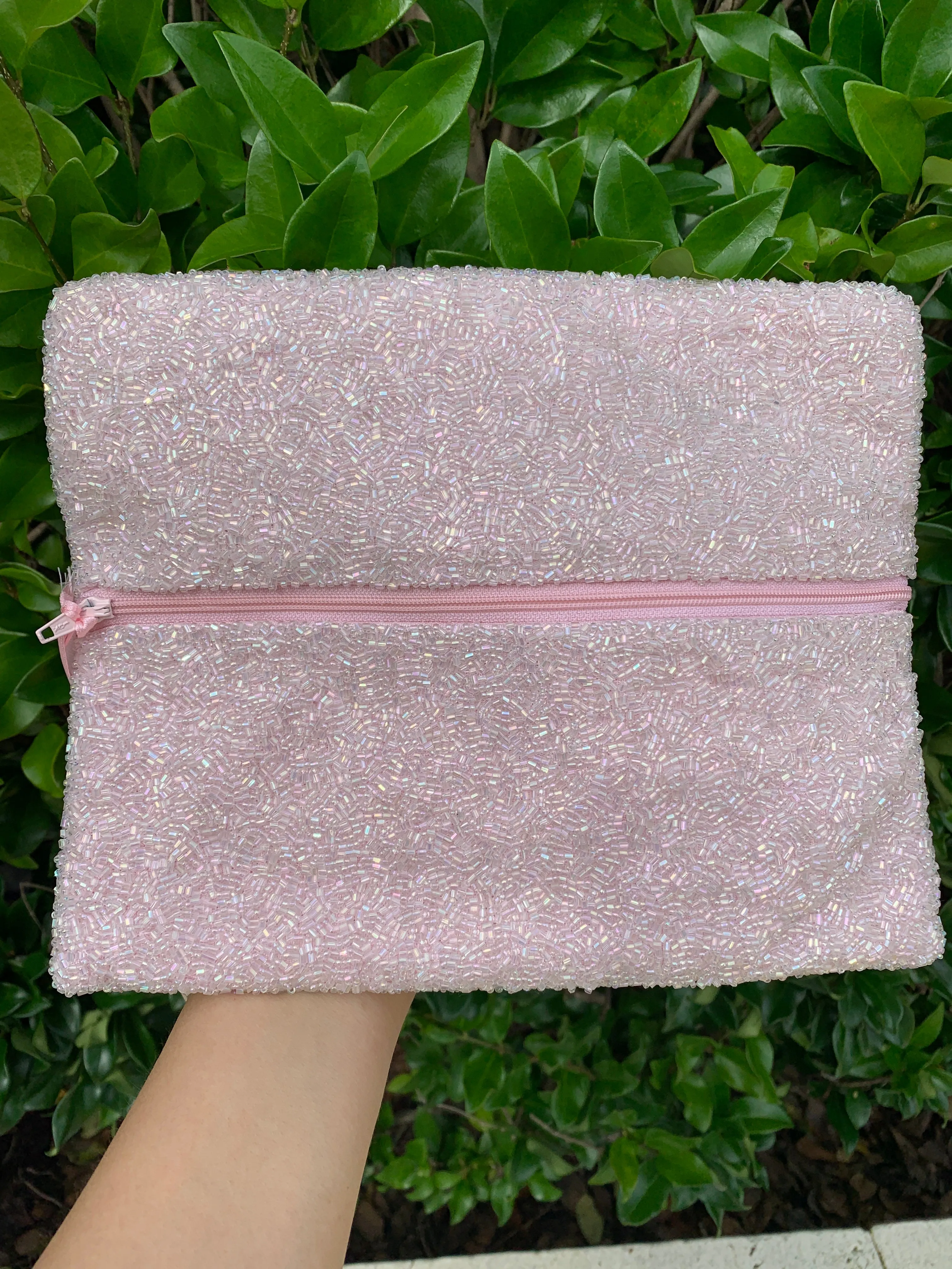 Glamfox - Baby Pink Rodeo Beaded Clutch