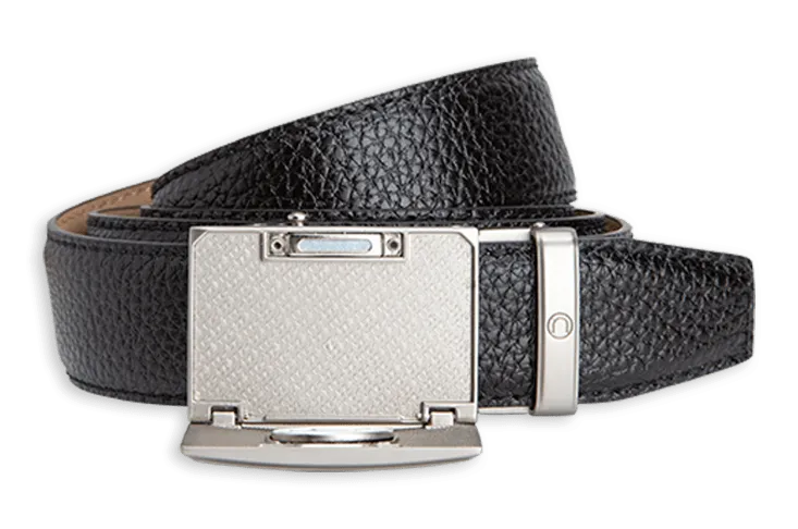 Go-In Pebble Grain Pitch Black, 1 3/8 Strap, Golf Belt