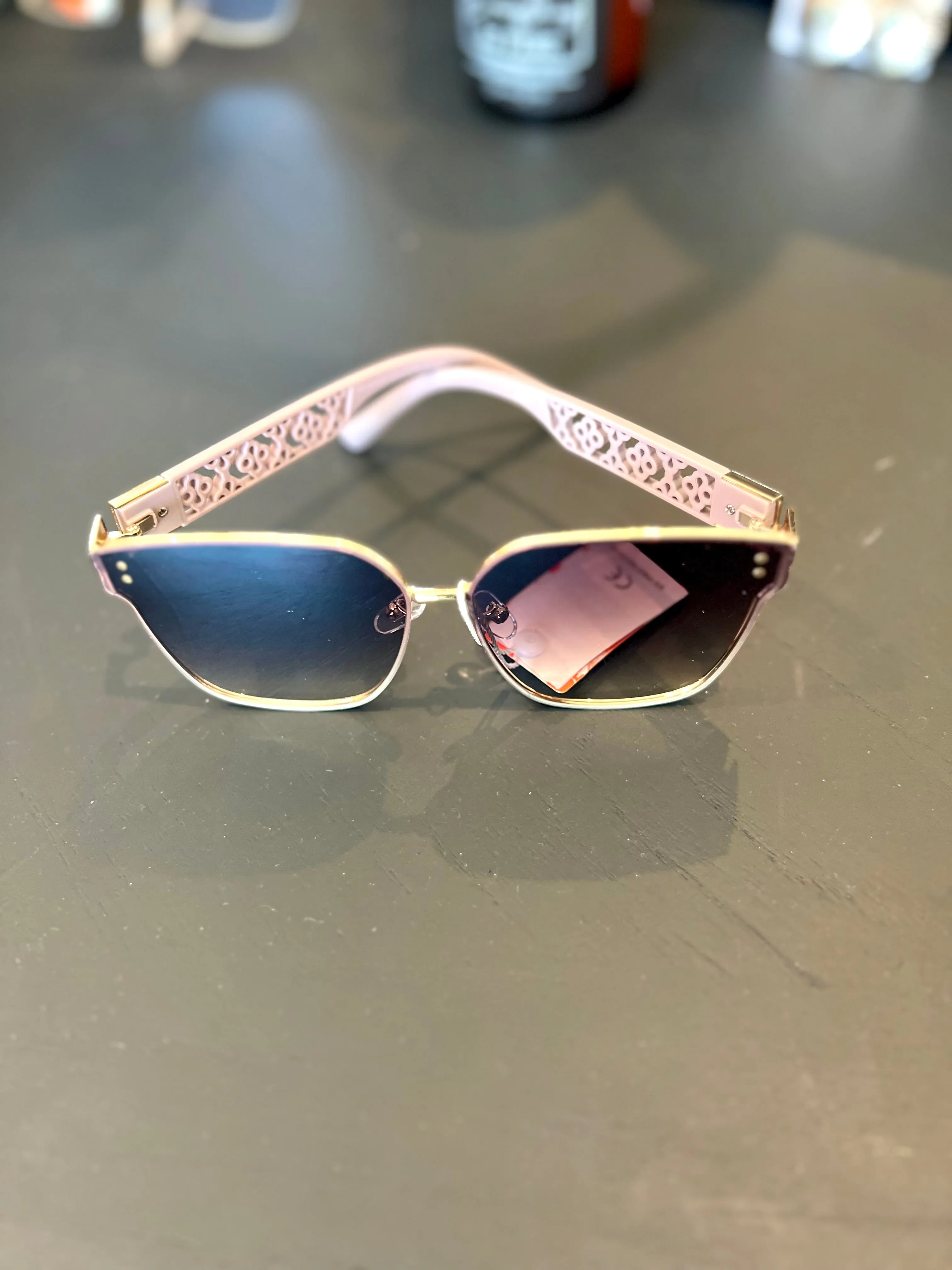 Gold and Matte Finish Square Sunglasses