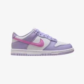 gradeschool nike dunk low (white/purple)