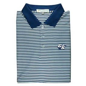 GSU Navy & White Classic Stripe Performance Polo - Knit Collar