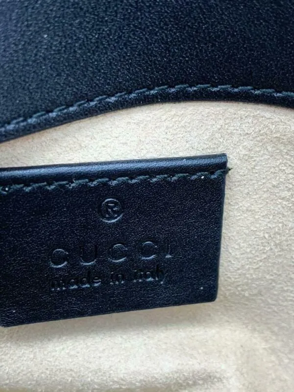 Gucci Marmont Super Mini Gg Black Leather Cross Body Bag