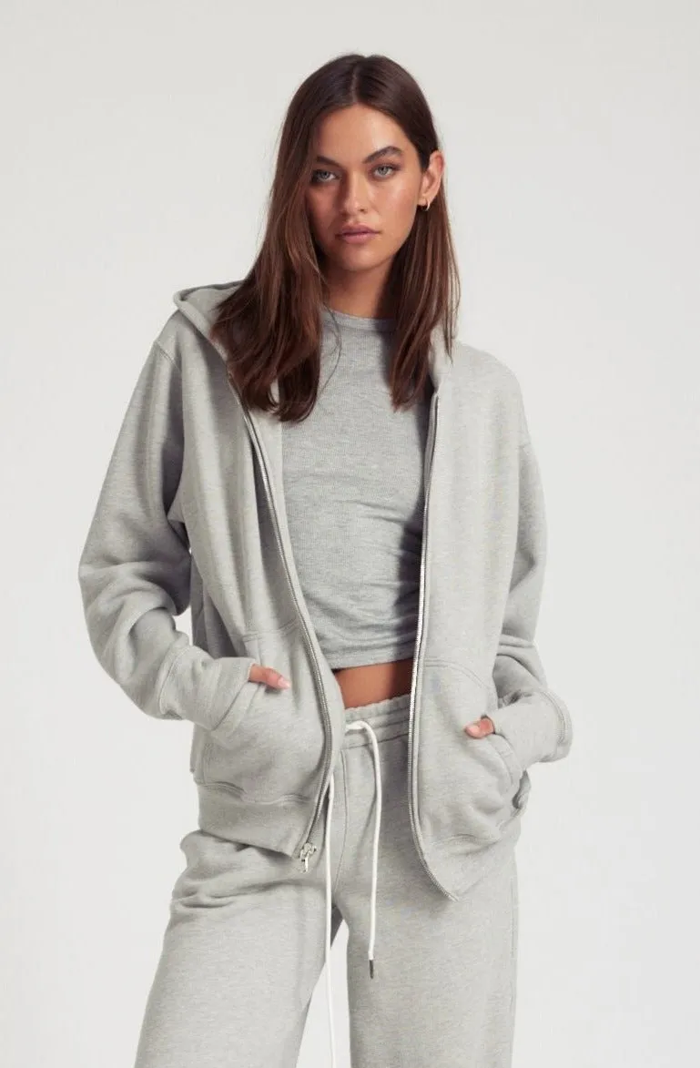 Heather Grey Zip Up Hoodie