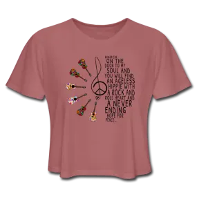 Hippie Soul - Rock n Roll Heart Women's Cropped T-Shirt