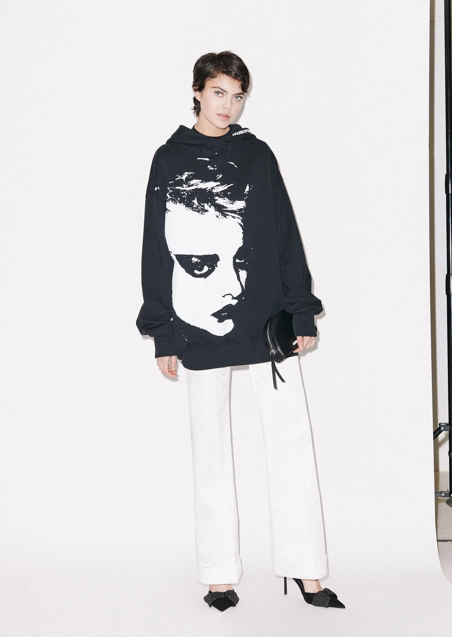 House Of Holland Longline Face Hoodie