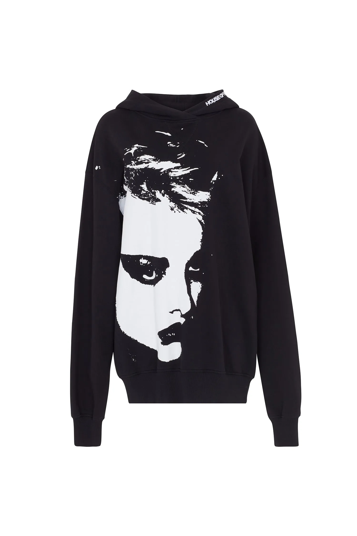 House Of Holland Longline Face Hoodie