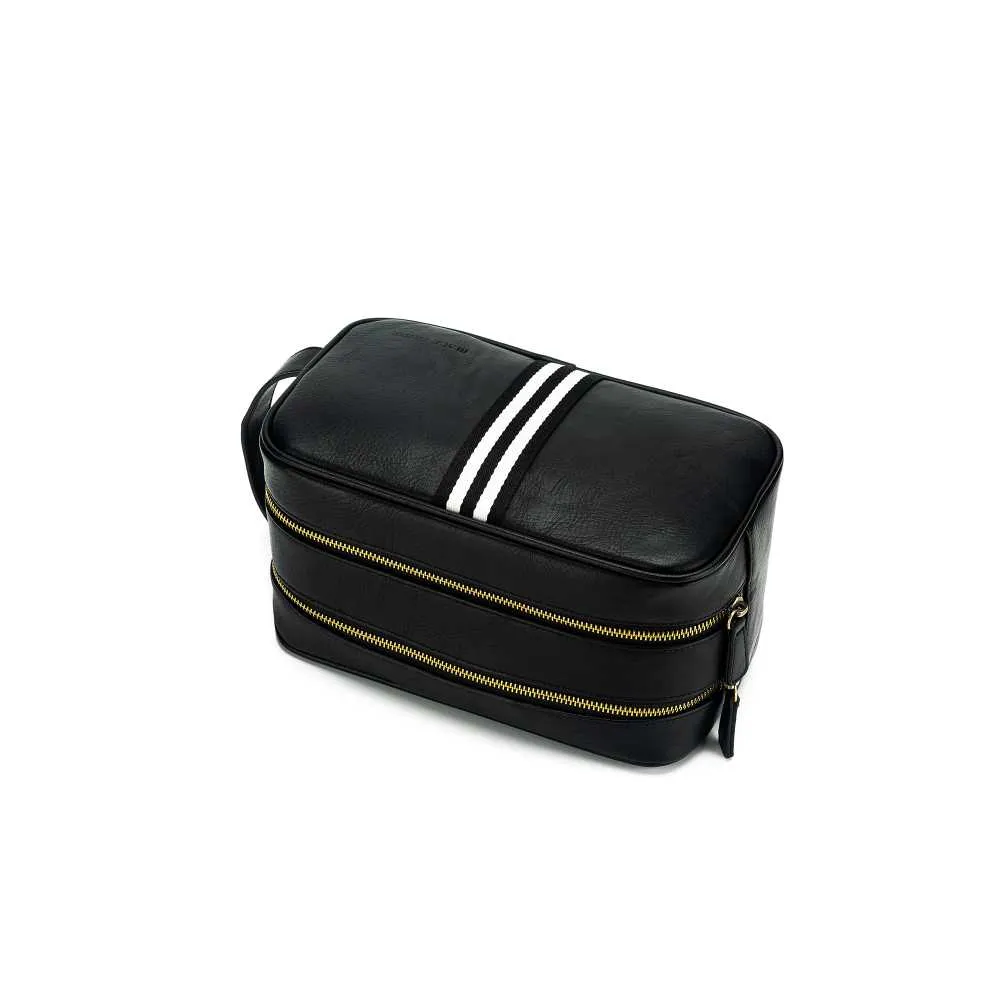 Hugo  Wash Bag Black ( with black & White Strip )