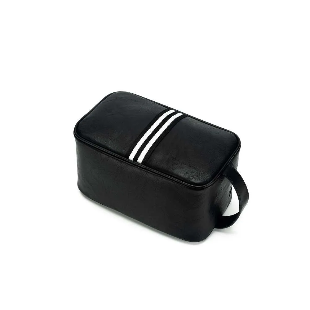 Hugo  Wash Bag Black ( with black & White Strip )