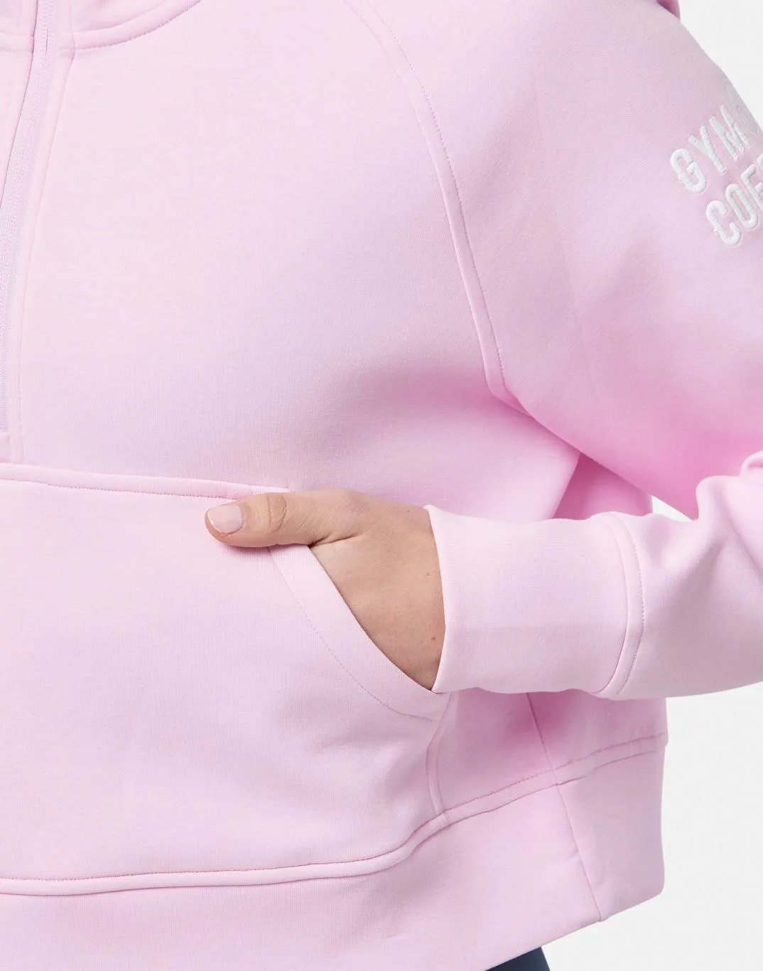 Ignite Half Zip Hoodie in Baby Pink