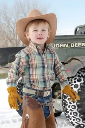 INFANT CINCH MATCH DAD MEDALLION PRINT BUTTON-DOWN WESTERN SHIRT