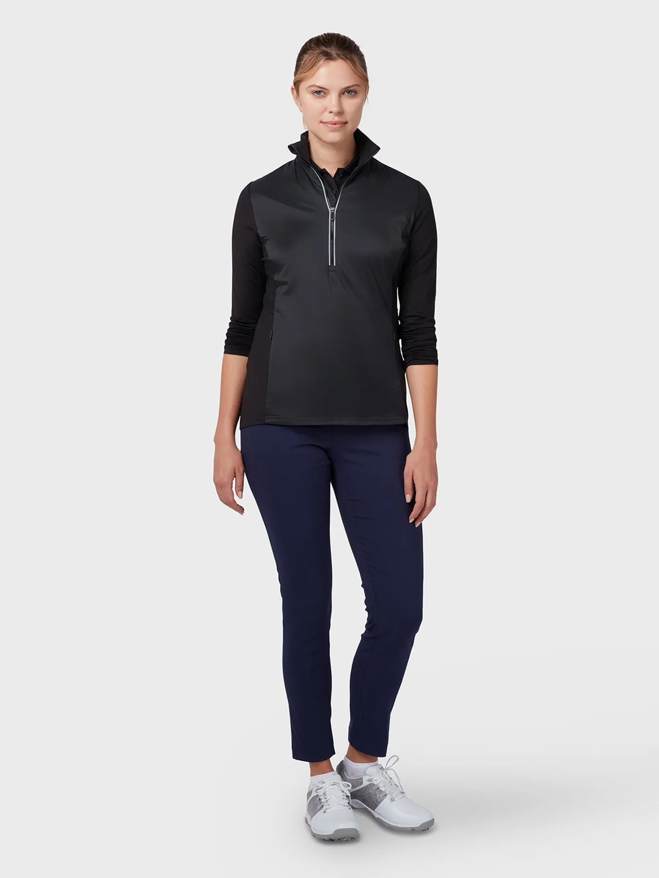 Insulated Aquapel 1/4 Zip Women's Sweater In Caviar