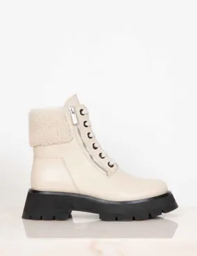 Kate- Lug Sole Double Zip Shearling Boot