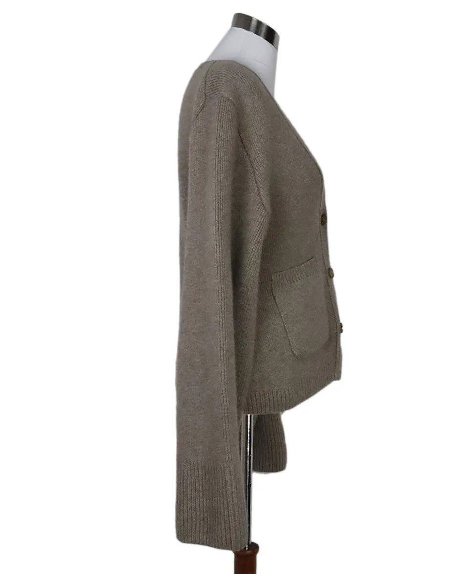 Khaite Taupe Cashmere Cardigan sz 6