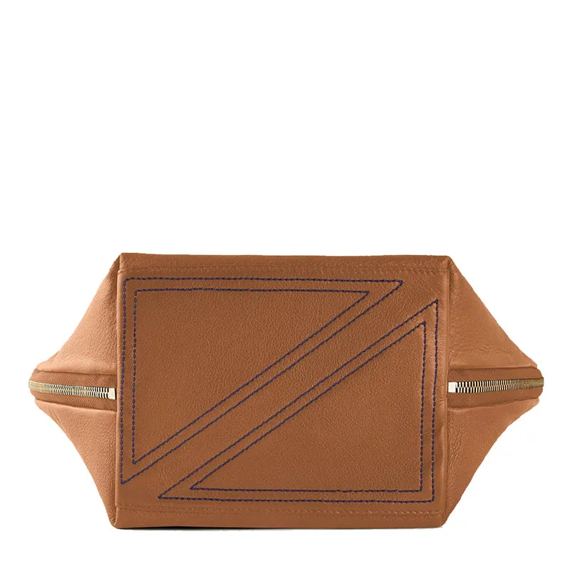 KUSSHI | Camel Leather Makeup Bag