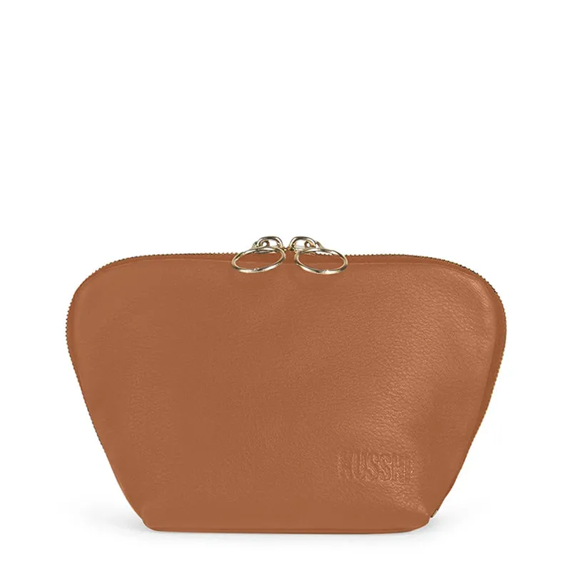 KUSSHI | Camel Leather Makeup Bag