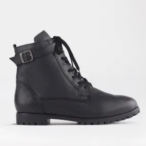 Lace-up Ankle Boot in Black - 11981