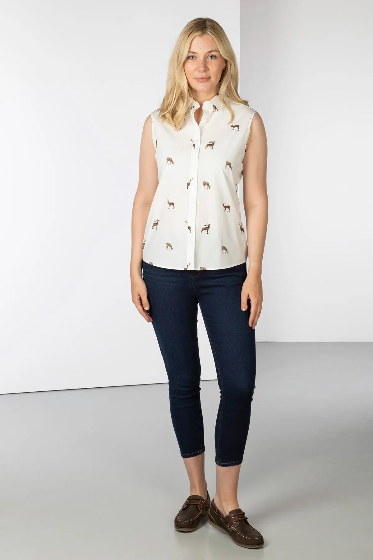 Ladies Sleeveless Shirt With Collar - Wistow II