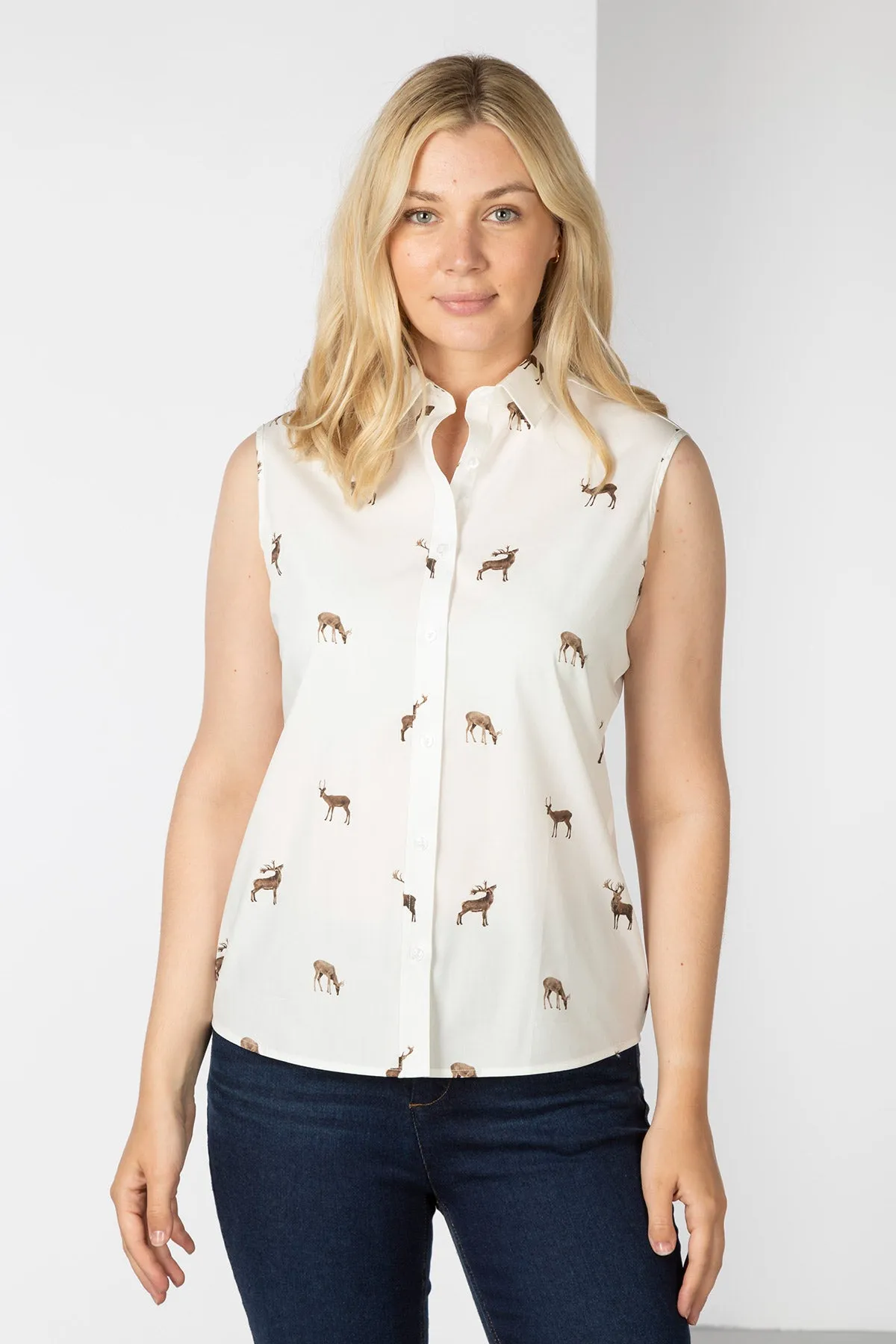 Ladies Sleeveless Shirt With Collar - Wistow II