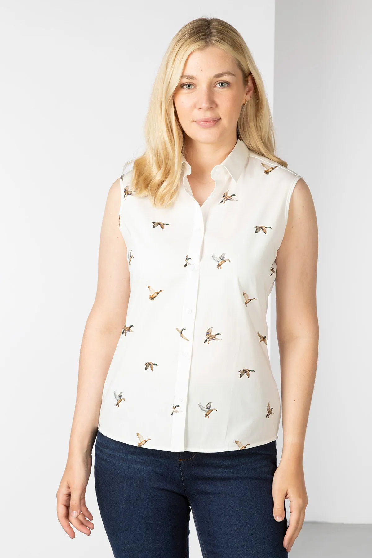 Ladies Sleeveless Shirt With Collar - Wistow II