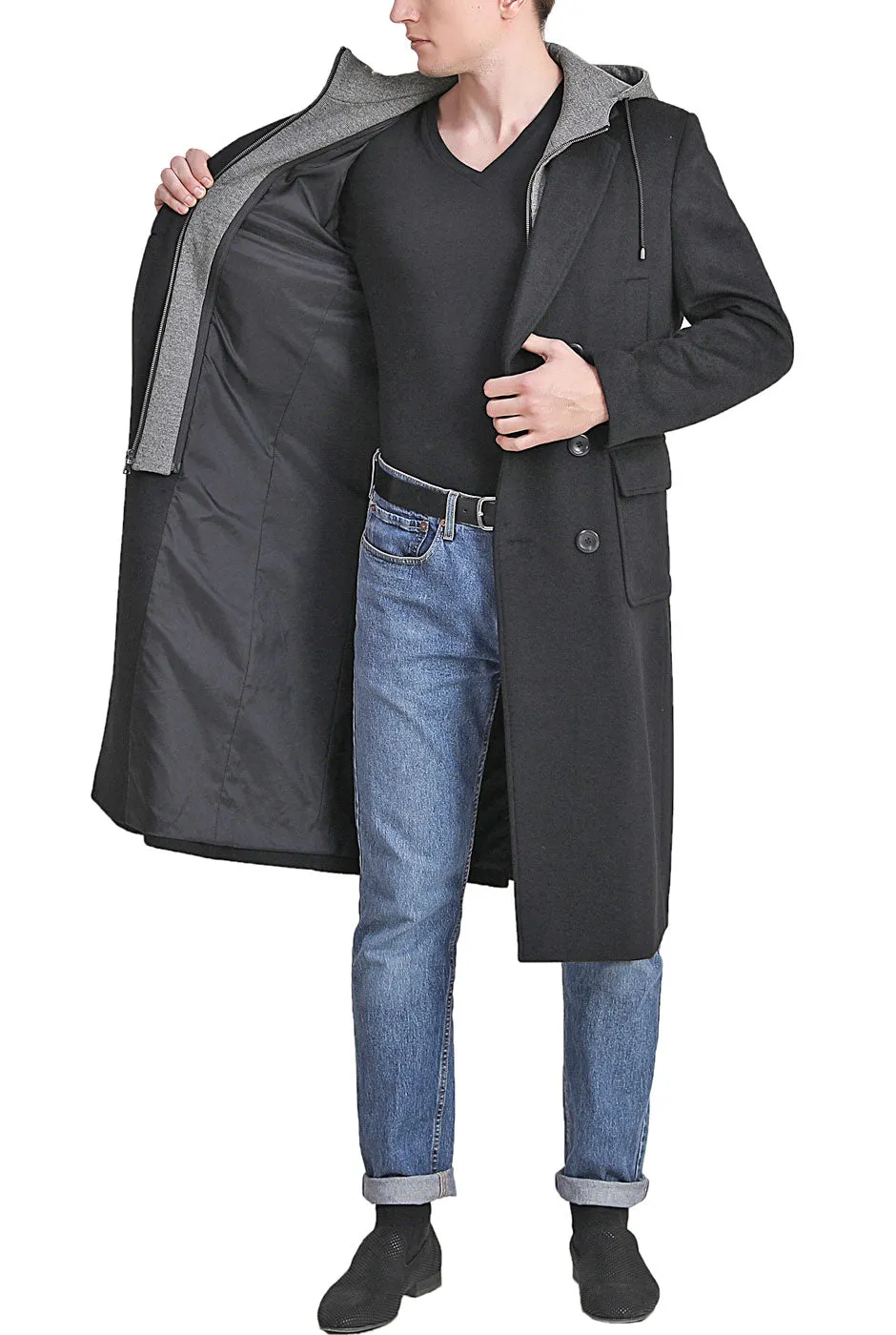 Landing Leathers Men Holmes Wool Blend Long Walking Coat