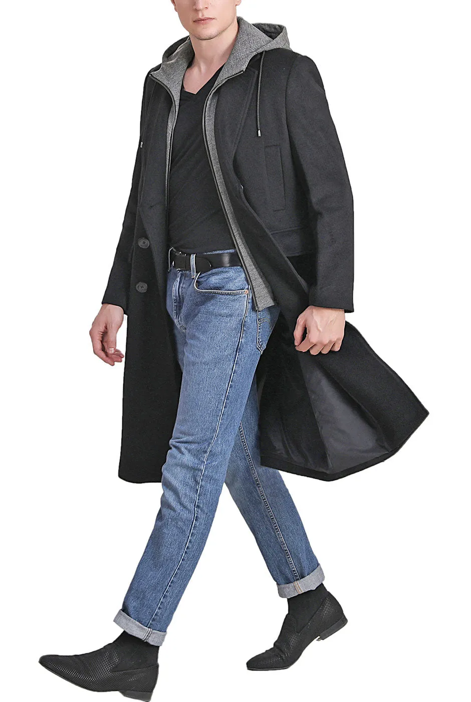 Landing Leathers Men Holmes Wool Blend Long Walking Coat