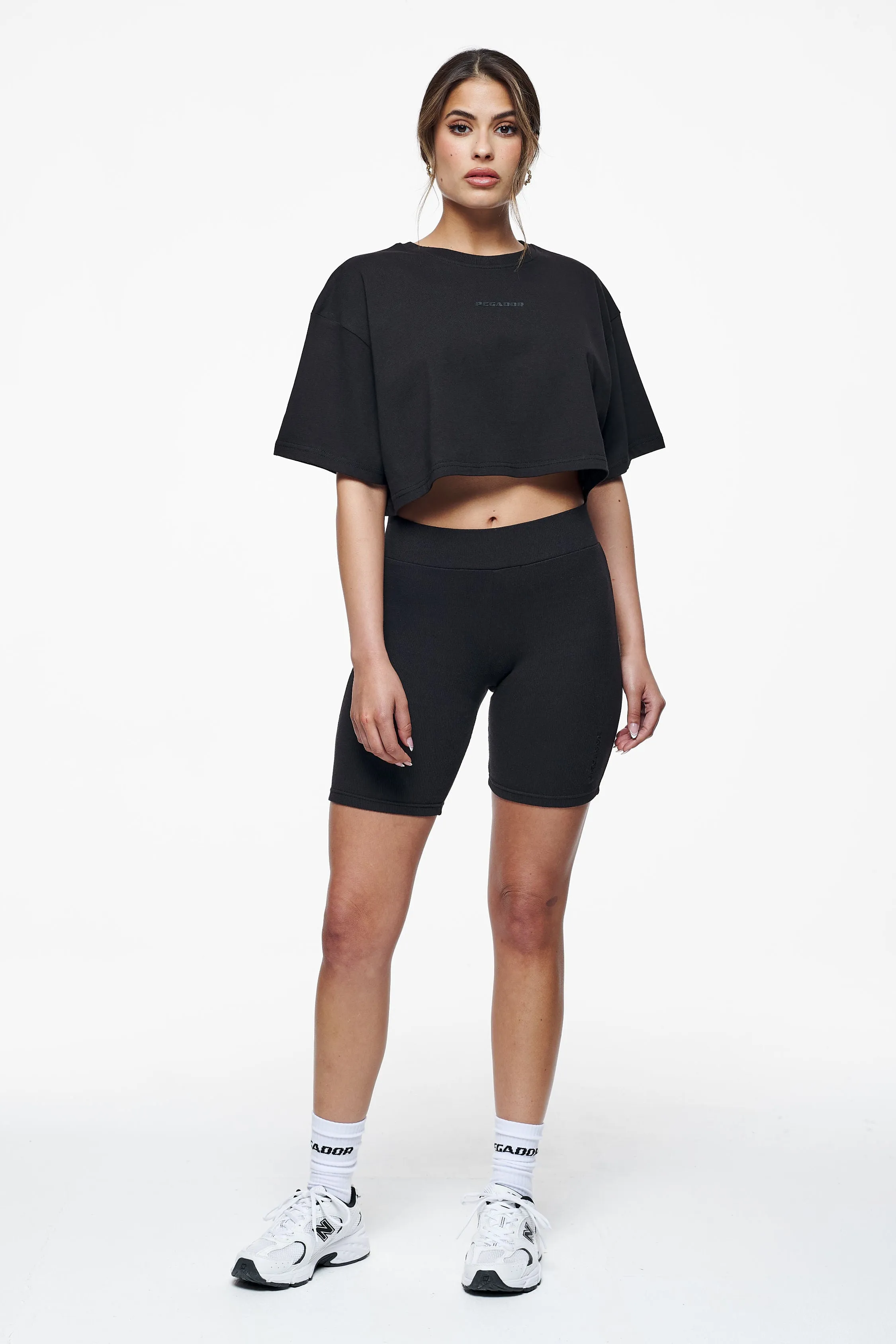 Layla Oversized Cropped Tee Black Gum