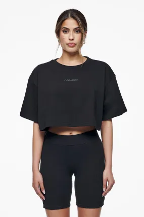 Layla Oversized Cropped Tee Black Gum