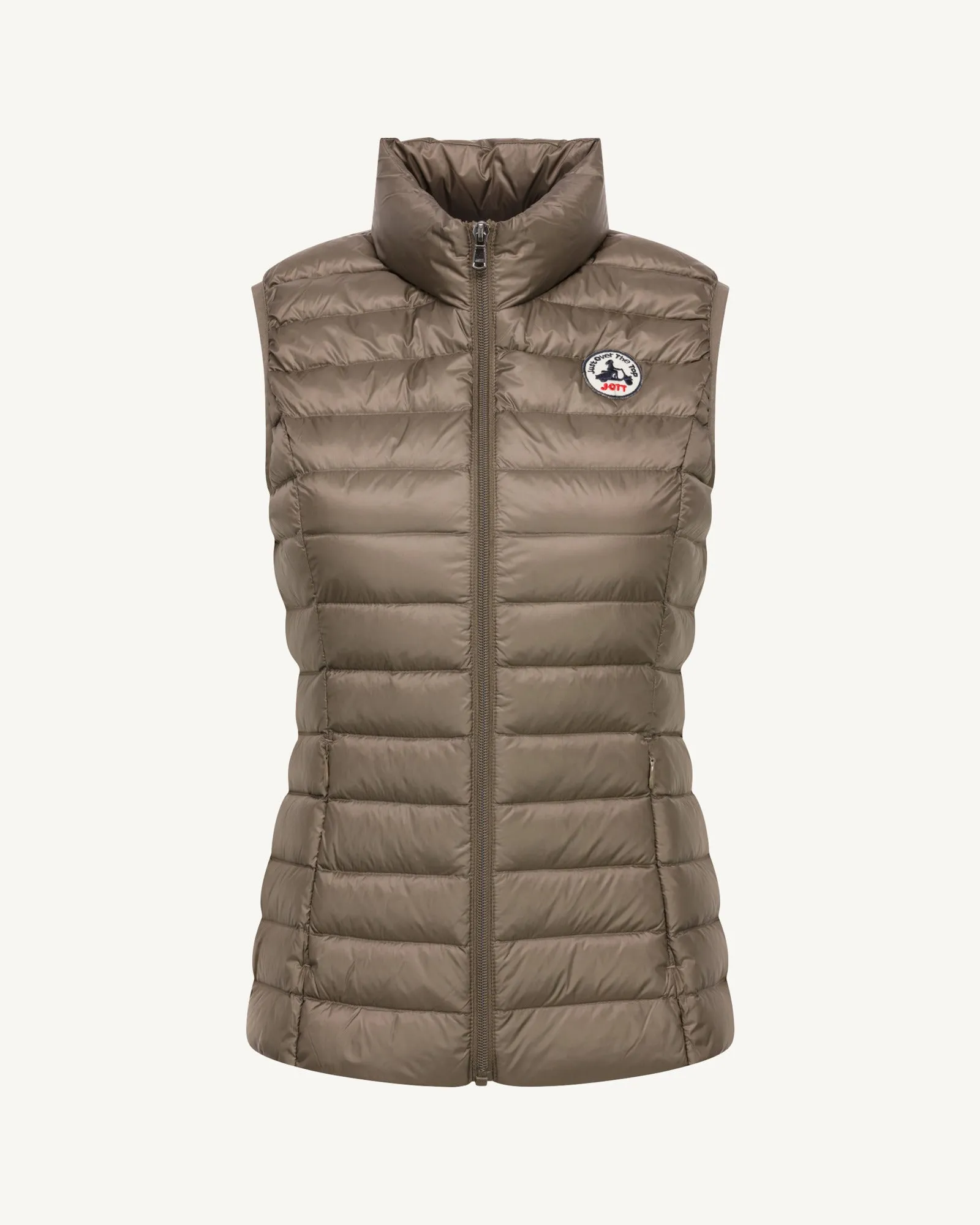 Light sleeveless down jacket Taupe Seda