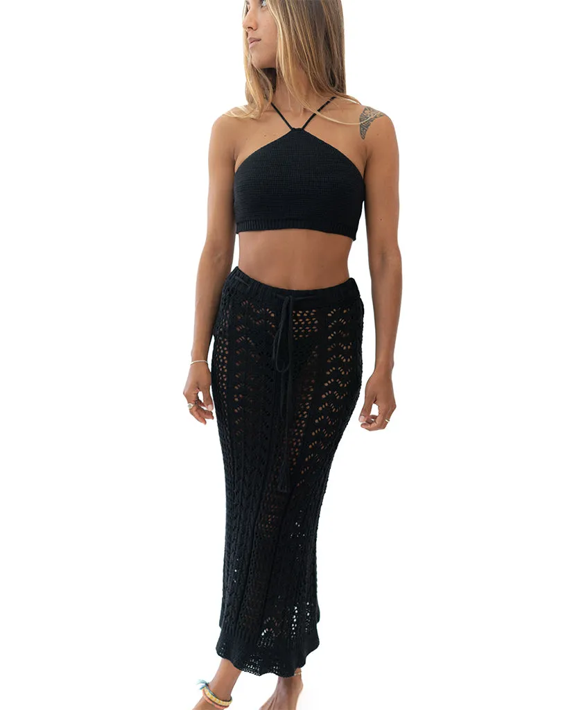 LuLu Knit Maxi Skirt | Black