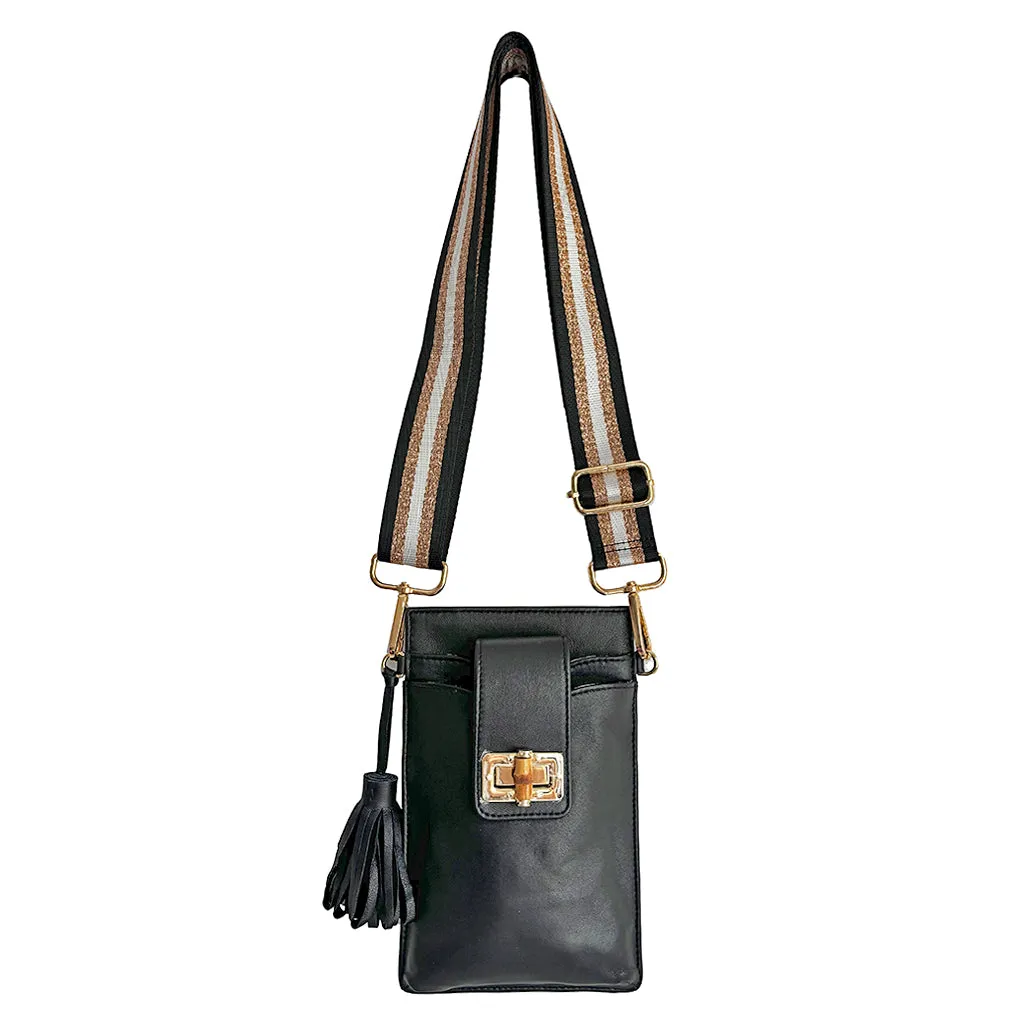 Luna Lock Bamboo - Black Lambskin