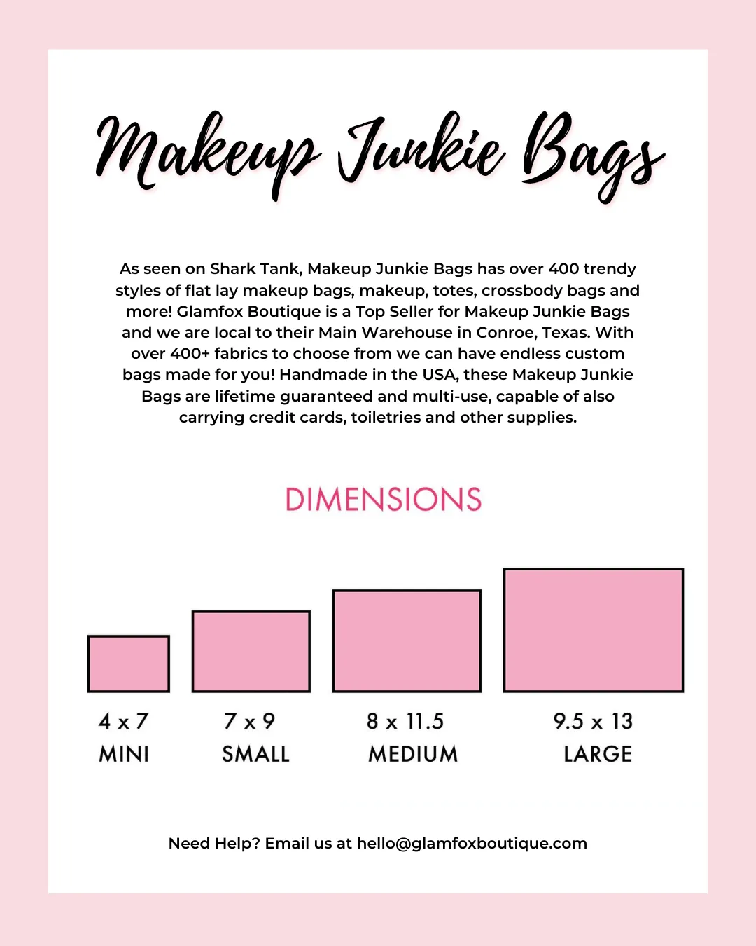 Makeup Junkie Bags - Smooth Baby Pink Flat Lay [Pre-Order]