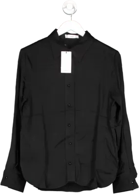 MANGO Black Satin Finish Flowy Shirt BNWT UK 10