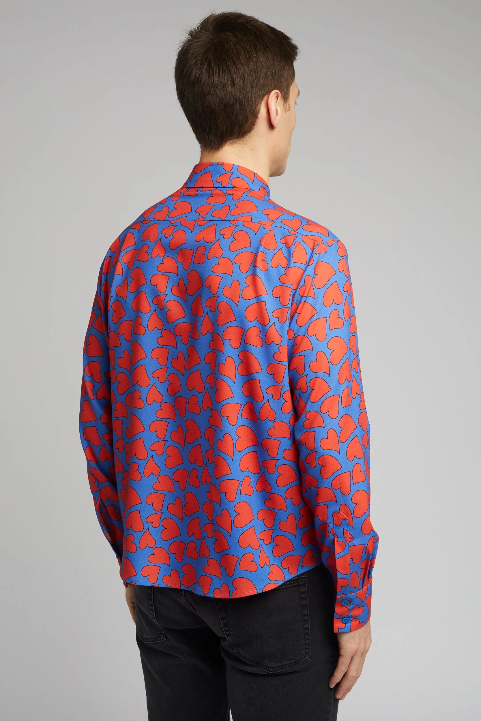 Men's Classic Long Sleeve Shirt in Heart Print