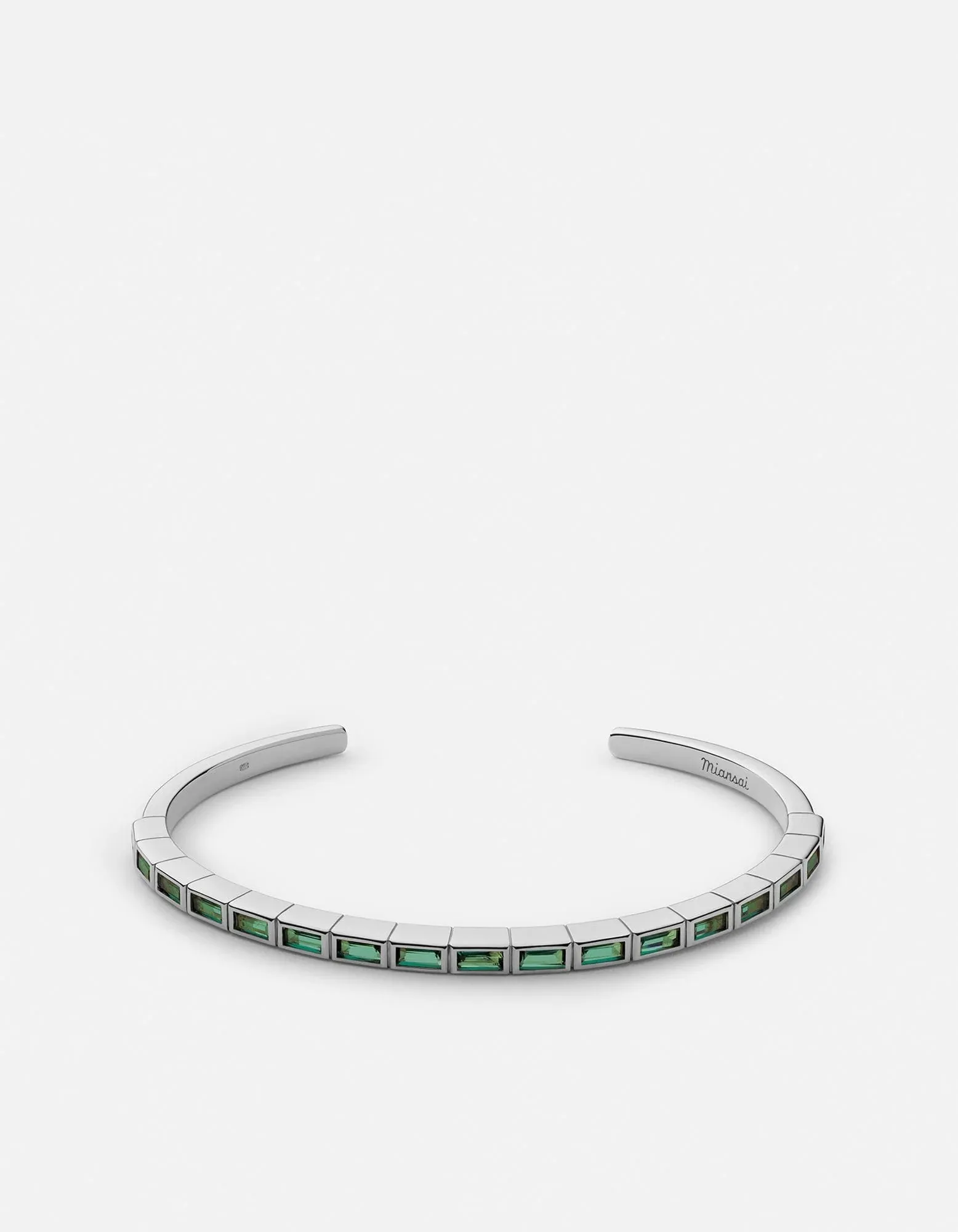 Miansai Emerald Green Valor Sterling Silver Cuff