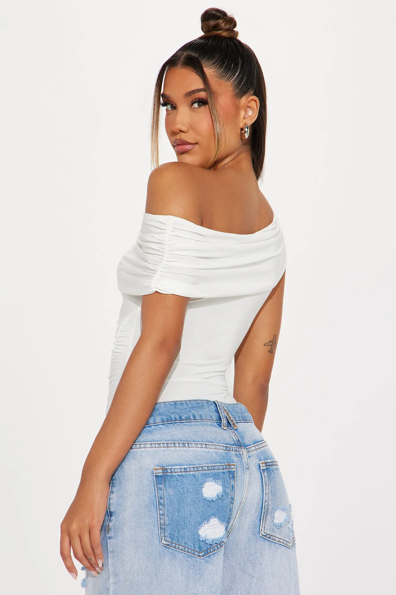 Michelle Off Shoulder Bodysuit - Ivory