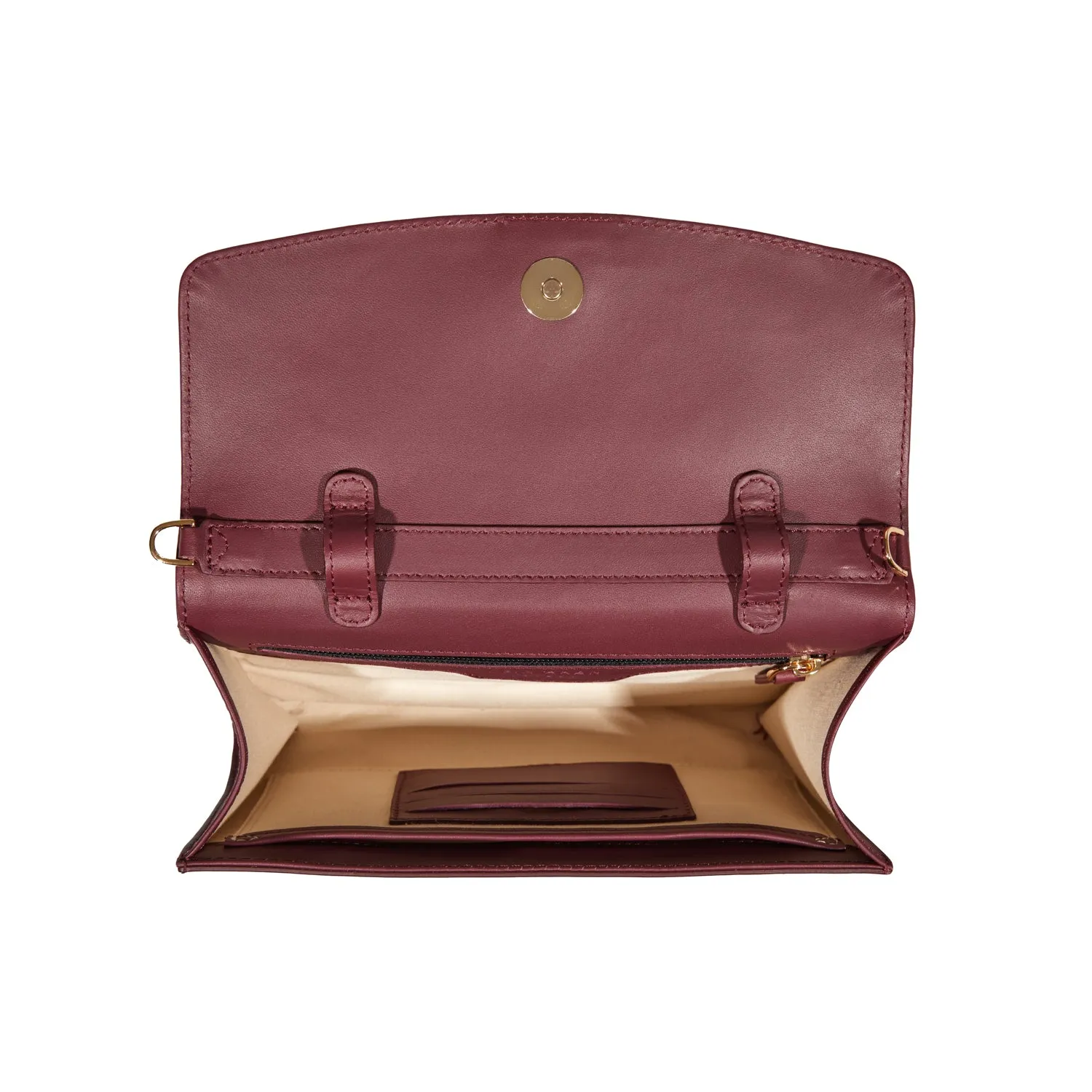 Midi Marylebone, Burgundy Clutch Bag