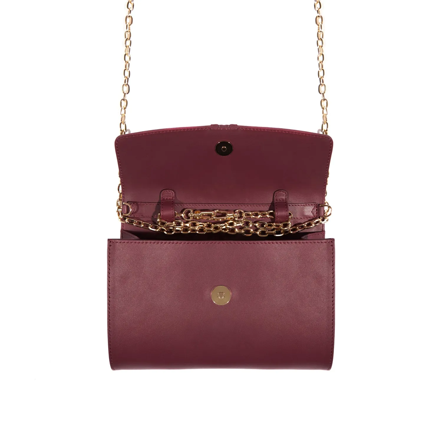 Midi Marylebone, Burgundy Clutch Bag