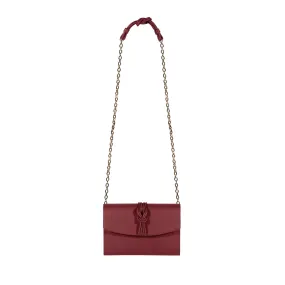 Midi Marylebone, Burgundy Clutch Bag