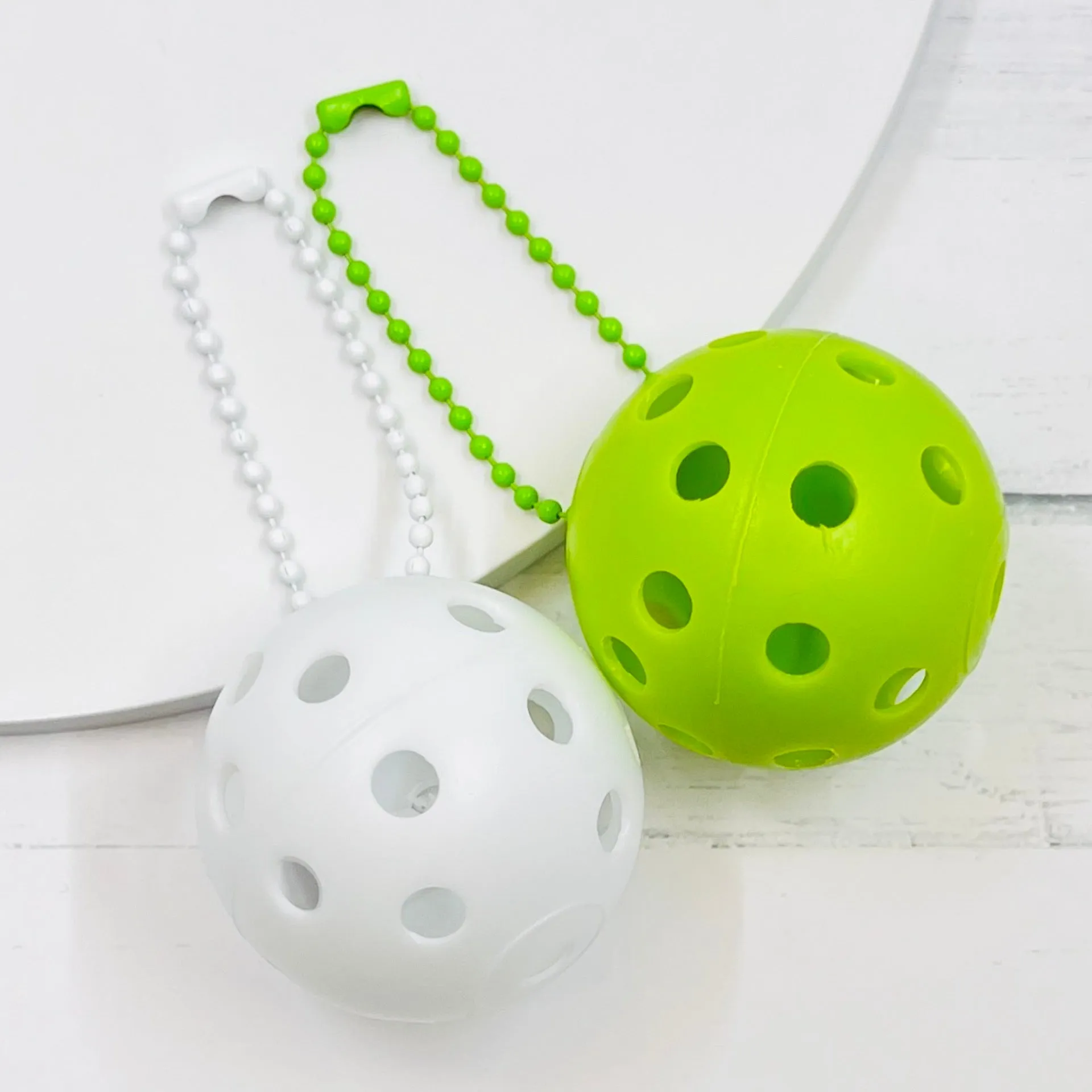 Mini Pickleball Bag Tags (Matching Chains) | Fun Pickleball Gifts