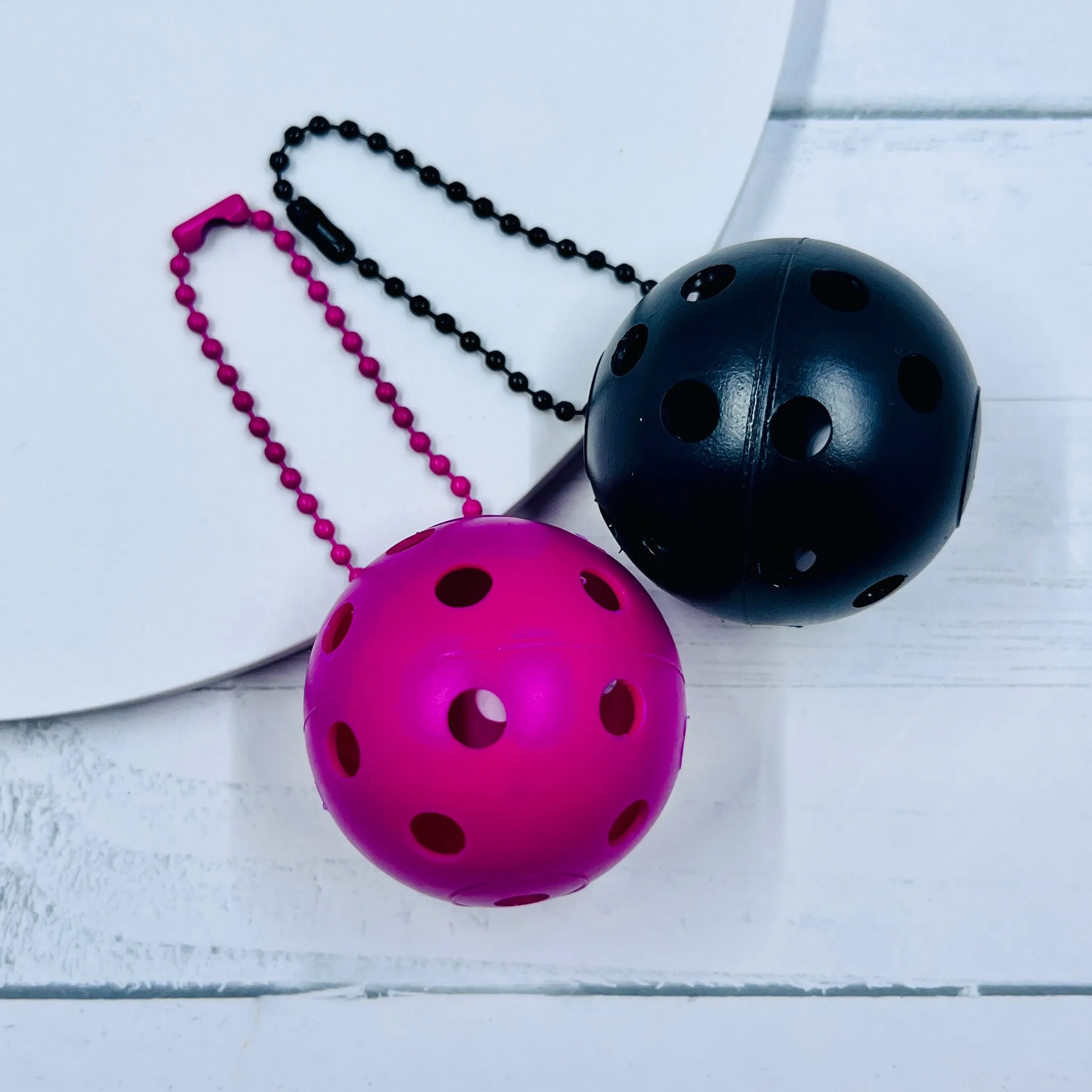 Mini Pickleball Bag Tags (Matching Chains) | Fun Pickleball Gifts