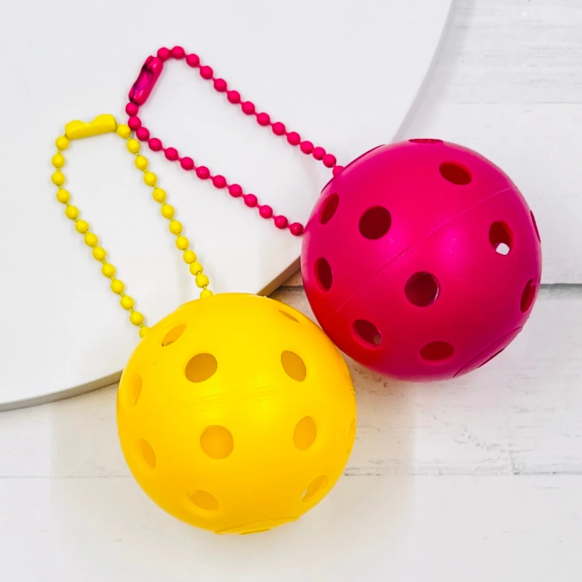 Mini Pickleball Bag Tags (Matching Chains) | Fun Pickleball Gifts